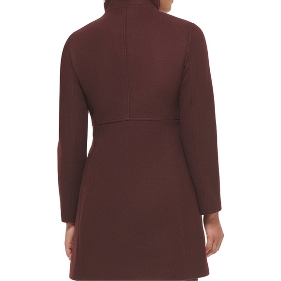 Calin Klein Chocolate Melange Brown Walker Coat Small - Picture 12 of 13